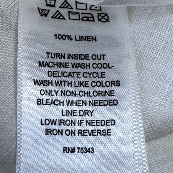 SIGRID OLSEN Linen Tunic Top MEDIUM White Beach Pockets Resortwear Lagenlook - Picture 9 of 9